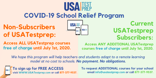 USATestprep COVID-19 School Relief Program